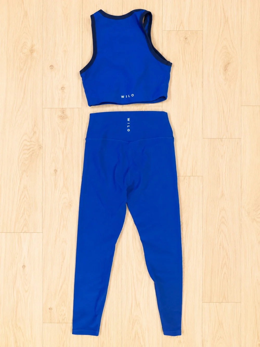WILO Women's High-Rise Blue Performance Matching Set Leggings / Top